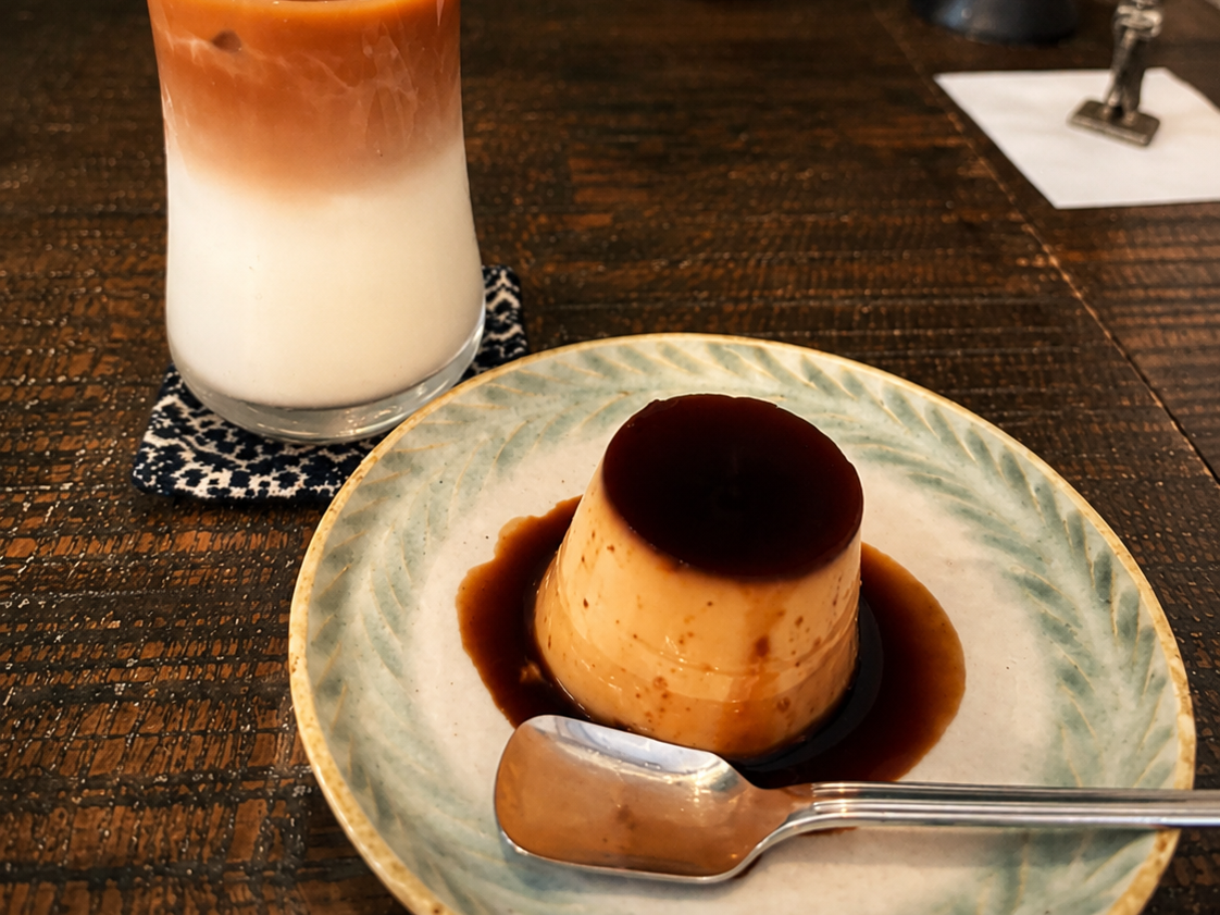 アイス珈琲とプリン